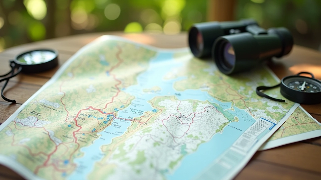 Mapa topográfico de rutas de senderismo y recorrido por Orocovis
